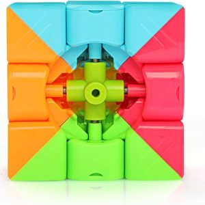 Colorful Rubiks Cube variant with smooth rotation, designed for fun and challenging puzzle-solving.