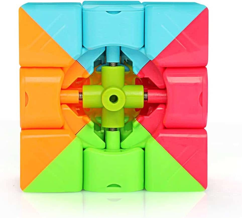 Colorful Rubiks Cube variant with smooth rotation, designed for fun and challenging puzzle-solving.