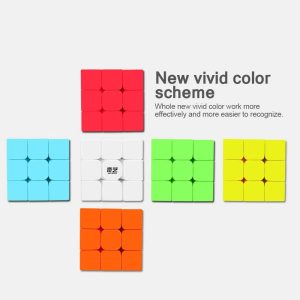 Vivid Rubiks cubes with modern colors for enhanced gameplay and color recognition.