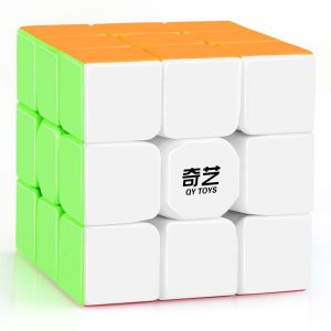 Vibrant QY Toys Rubiks Cube in solved state, featuring glossy colors on a white background.