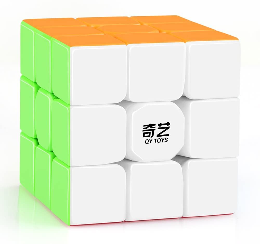 Vibrant QY Toys Rubiks Cube in solved state, featuring glossy colors on a white background.