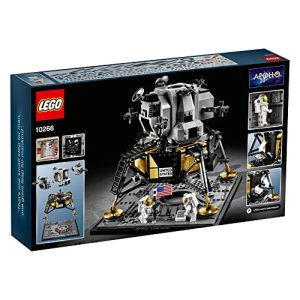 LEGO Apollo 11 Lunar Lander 10266 set packaging with detailed model and astronauts.