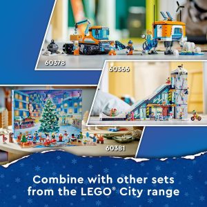 Exciting LEGO City sets collage: construction, winter festivities, and urban adventures await creative play!