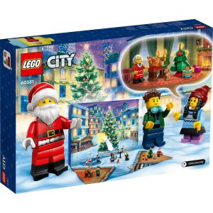 LEGO City Holiday Celebration Set 60381: festive winter scene with Santa and joyful minifigures.