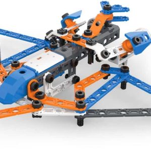 Vibrant modular aircraft model blending creativity and engineering for imaginative exploration and fun.