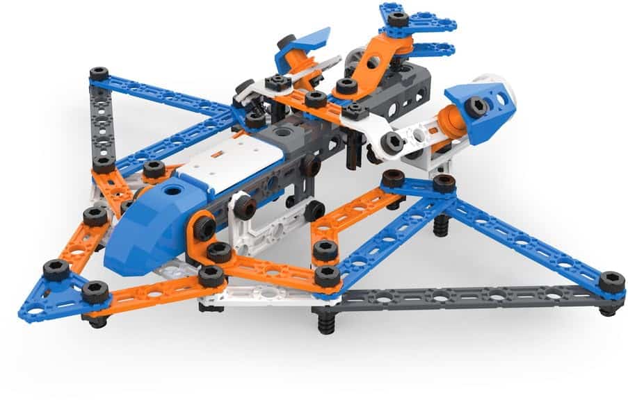 Vibrant modular aircraft model blending creativity and engineering for imaginative exploration and fun.