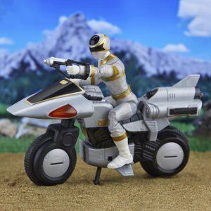 Futuristic hero rides high-tech motorcycle in adventurous landscape, blending action and excitement.