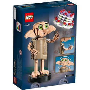LEGO Harry Potter Dobby Set with cake, featuring detailed design and vibrant packaging for fans.