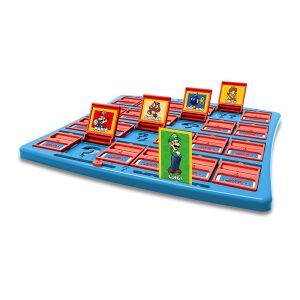 Colorful Classic Video Game Character Match Board Game featuring Luigi, Mario, and nostalgic imagery.