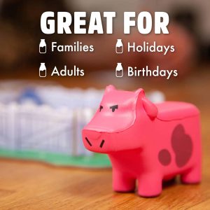 Vibrant pink cow figurine, perfect for family celebrations, holidays, and birthdays.