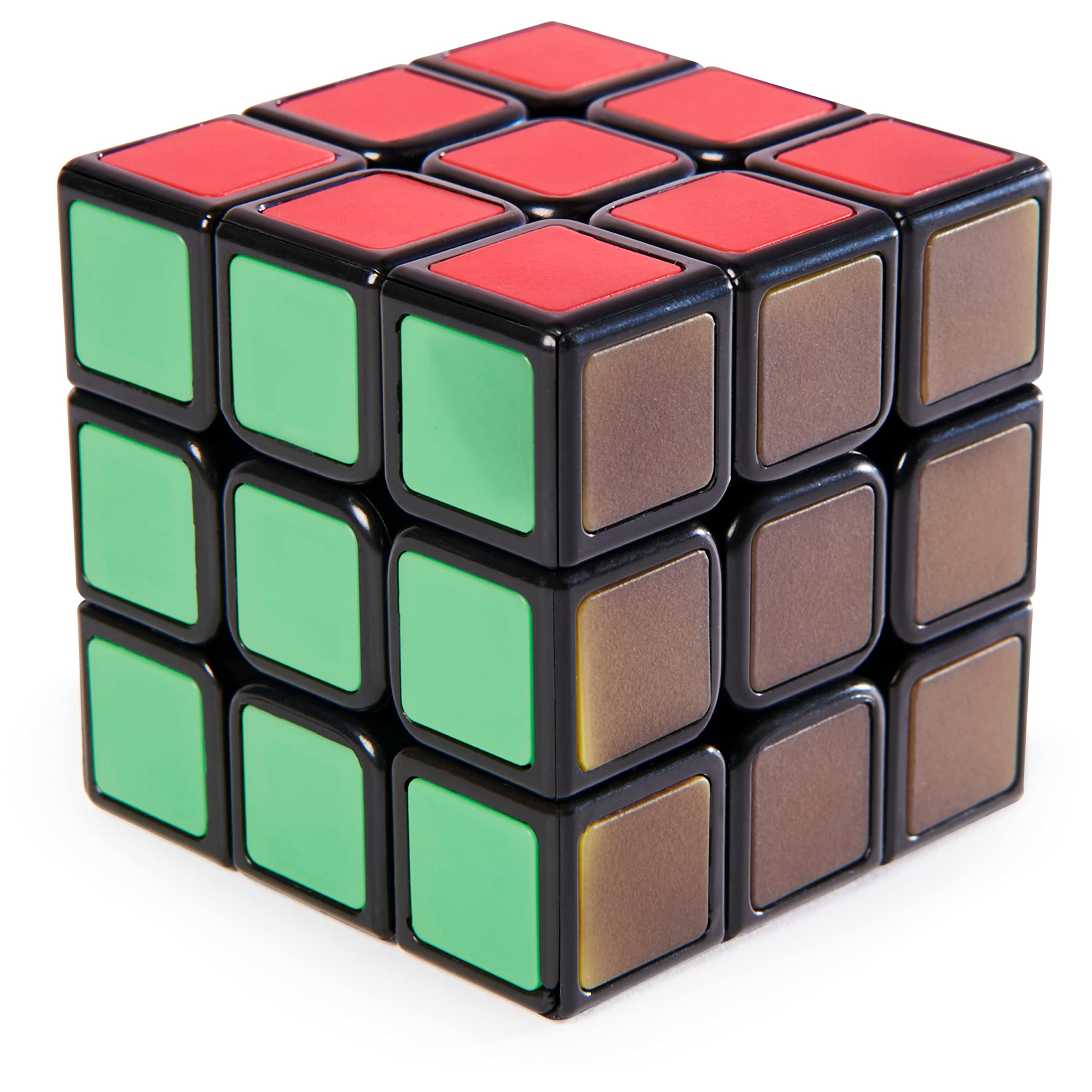 Partially scrambled Rubiks Cube in vibrant colors, showcasing its classic puzzle design and challenge.