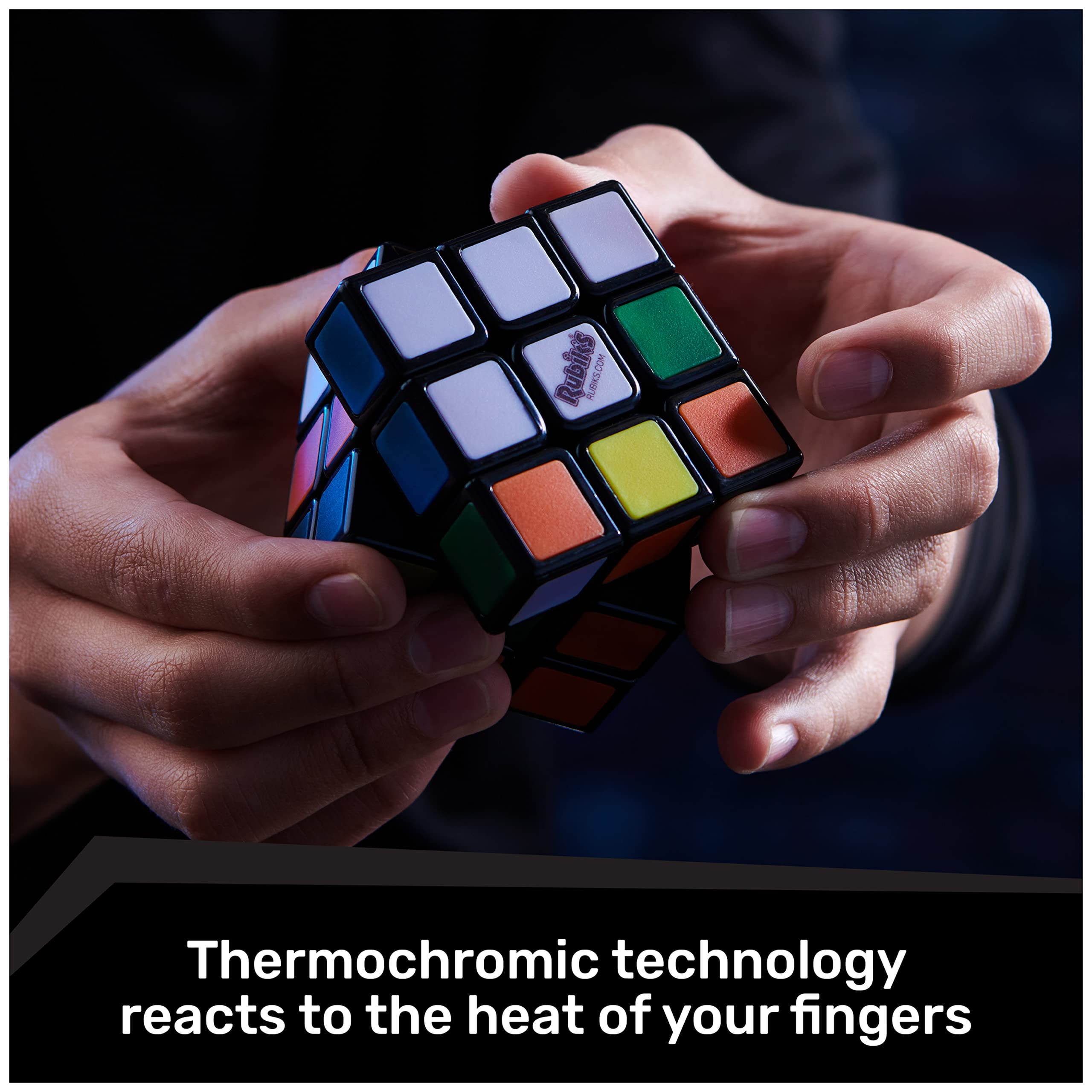 Color-changing Rubiks Cube with heat-reactive technology amplifies puzzle-solving excitement and engagement.