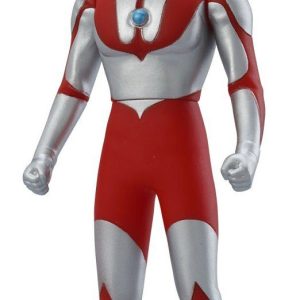 Sleek silver and red superhero model with glowing eyes and a bold emblem, ready for action.