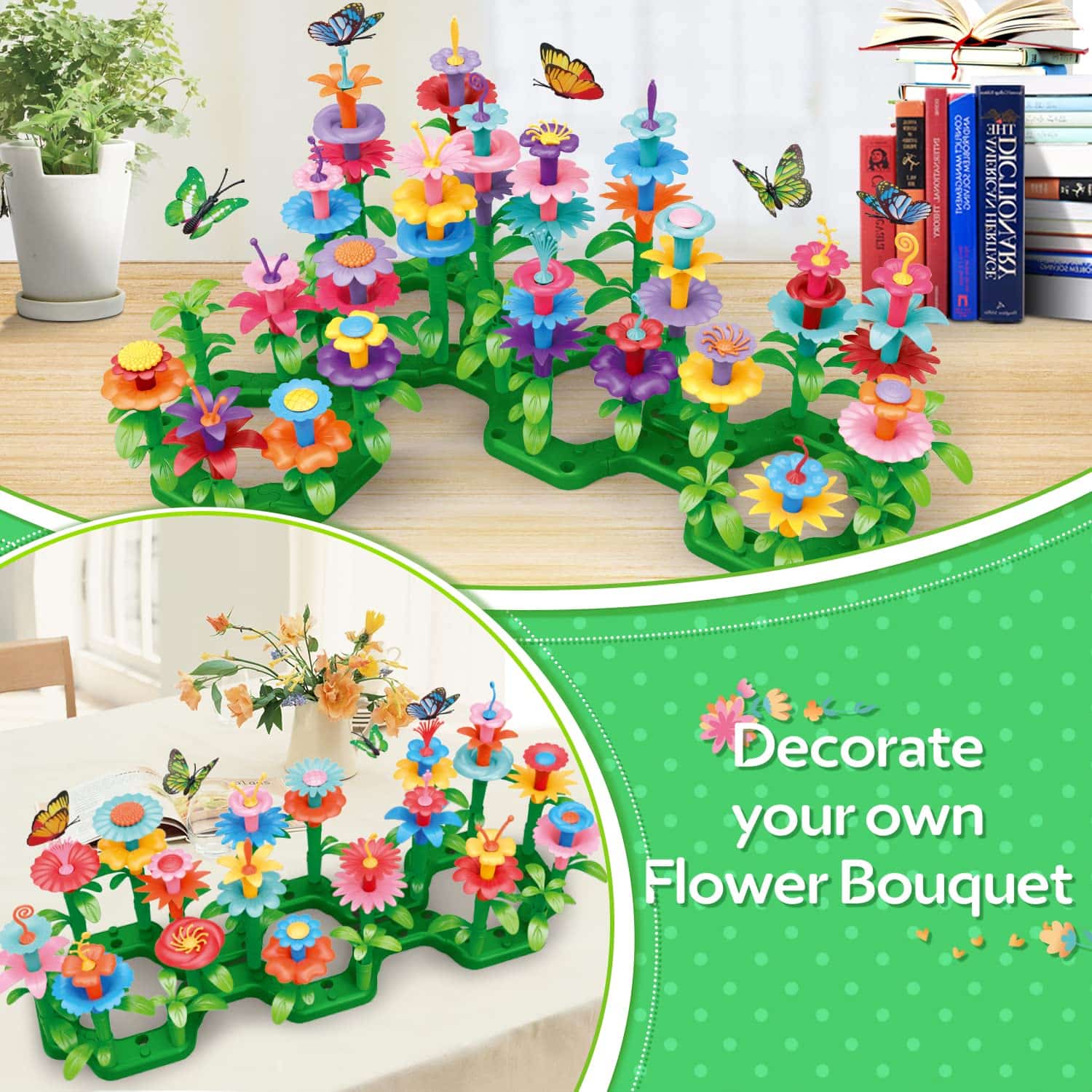 Create unique floral designs with our colorful Flower Bouquet Crafting Set and whimsical butterflies.