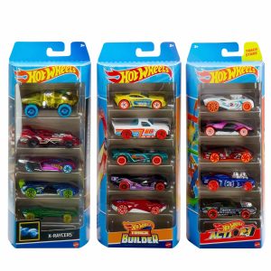 Vibrant Hot Wheels toy car collection showcasing unique designs and adventurous themes.