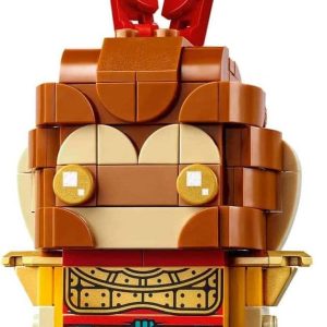 Vibrant building block character with whimsical design, cheerful expression, and intricate patterns.