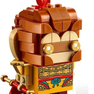 Vibrant LEGO festive ornament figure with cheerful character, intricate patterns, and sturdy black base.