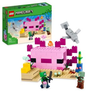 Colorful LEGO Minecraft underwater adventure set featuring vibrant creatures and engaging gameplay elements.