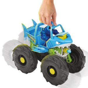 Vibrant blue shark monster truck toy for adventurous indoor and outdoor play.