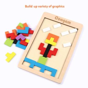 Vibrant educational toy with geometric shapes promoting creative play and fine motor skills for children.