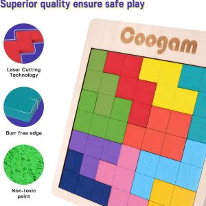 Safe, colorful Coogam geometric puzzle for kids promotes fun learning and fine motor skills.