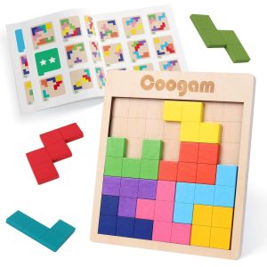 Engaging Oogam wooden puzzle game for children, enhancing creativity and cognitive skills through colorful shapes.