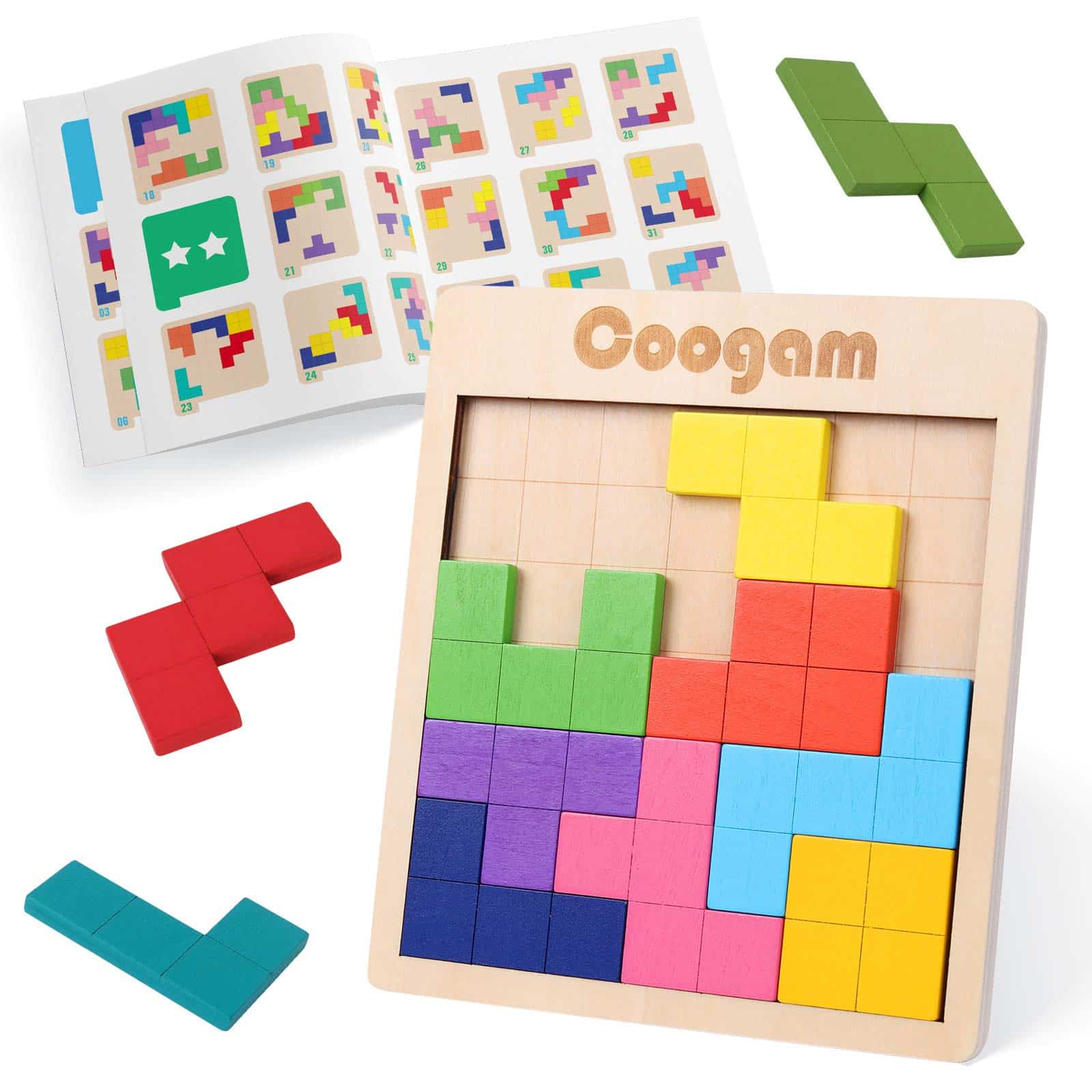 Engaging Oogam wooden puzzle game for children, enhancing creativity and cognitive skills through colorful shapes.