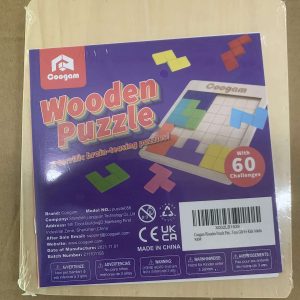 Coogam Wooden Puzzle: Colorful, safe, cognitive challenge with over 60 engaging challenges for kids.