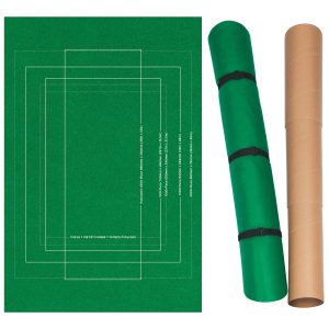 Vibrant green crafting materials with outline guides, including rolls for versatile art projects.