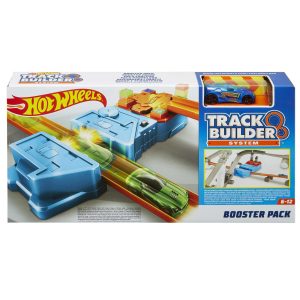 Hot Wheels Track Builder Booster Pack, vibrant design with tracks and boosters for imaginative play.