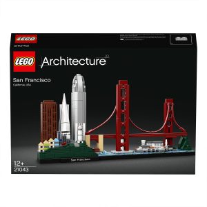 LEGO Architecture San Francisco Set 21043 showcases iconic landmarks like the Golden Gate Bridge.