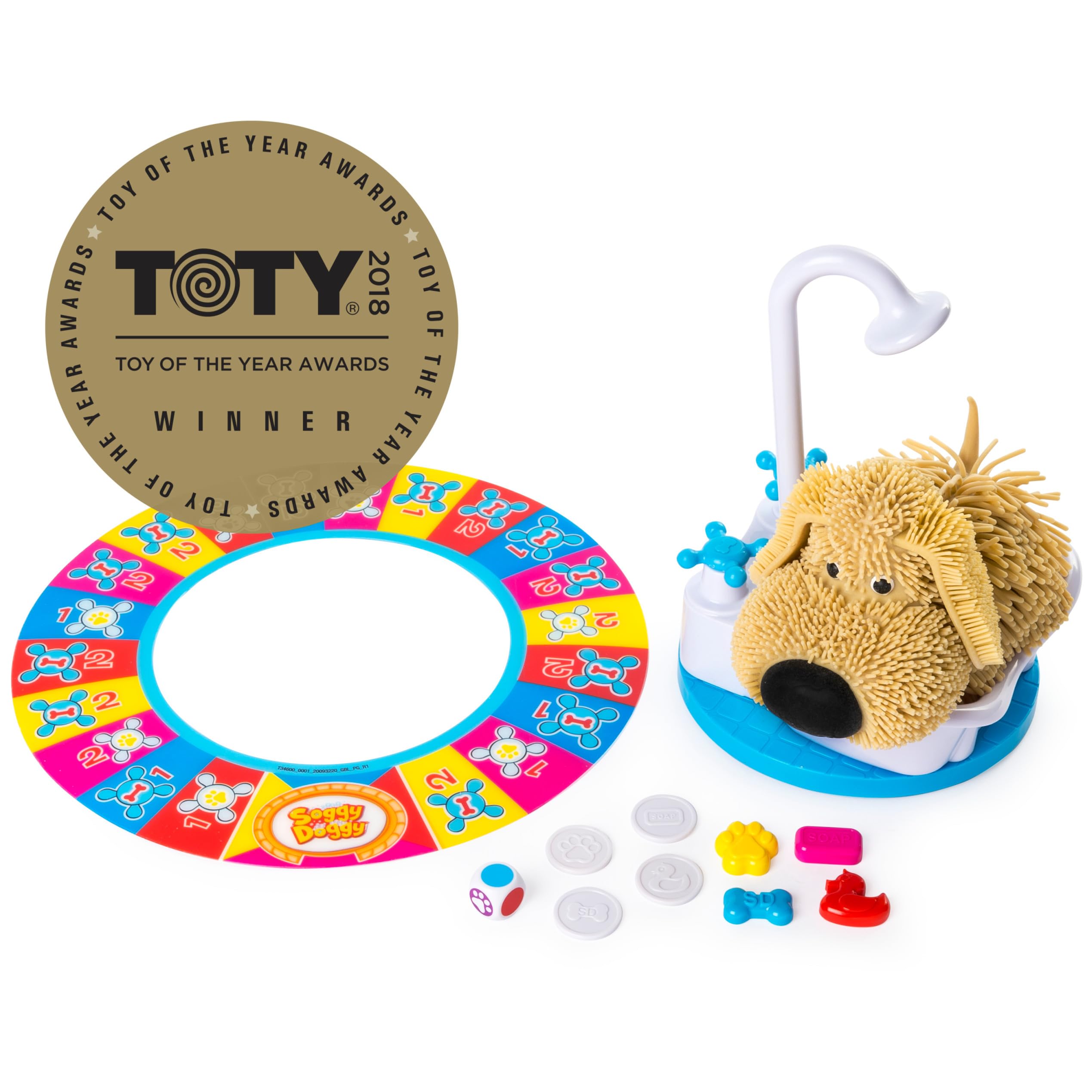 Vibrant plush dog game for kids promoting fun, learning, and nurturing play activities.