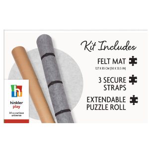 Puzzle Storage Kit featuring rolled felt mats for easy organization and transport of larger puzzles.