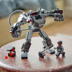 Robot assembly with pilot and companion figure, showcasing intricate design and dynamic poses.