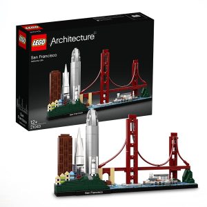 Stunning San Francisco LEGO set showcasing the Golden Gate Bridge and city skyline landmarks.