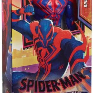 Spider-Man action figure from Across the Spider-Verse, vibrant design in collectible packaging.