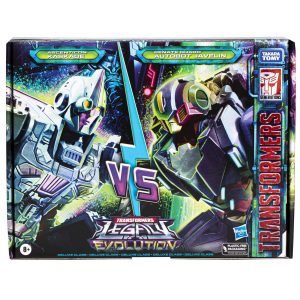 Transformers Version 1.0.0 features a hero and villain in an epic showdown against a cosmic backdrop.