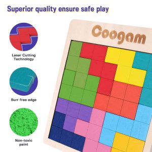 Vibrant Coogam wooden puzzle for kids—safe, educational, and creatively engaging playtime fun.