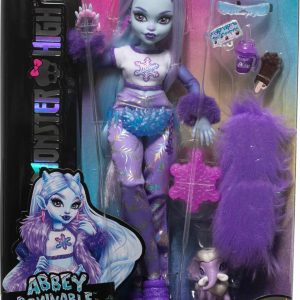 Abbey Bominable Monster High Doll showcases icy style with vibrant packaging and playful accessories.
