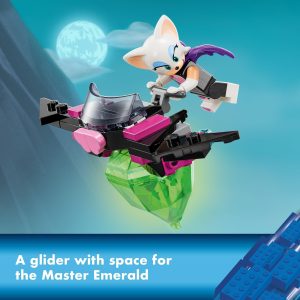 Character gliding above the Master Emerald, set in a vibrant fantasy landscape.