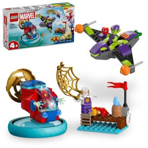 Marvel LEGO Adventure Set with colorful vehicles and minifigures for creative play and building fun.