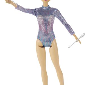 Stylish doll in iridescent bodysuit, inspiring imaginative play with performance accessories.