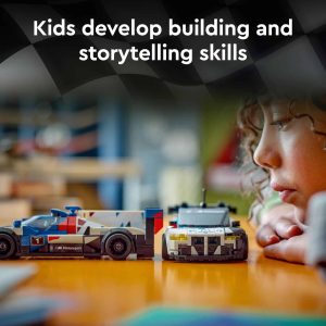 Child playing with colorful toy cars, fostering creativity and storytelling skills in a nurturing environment.