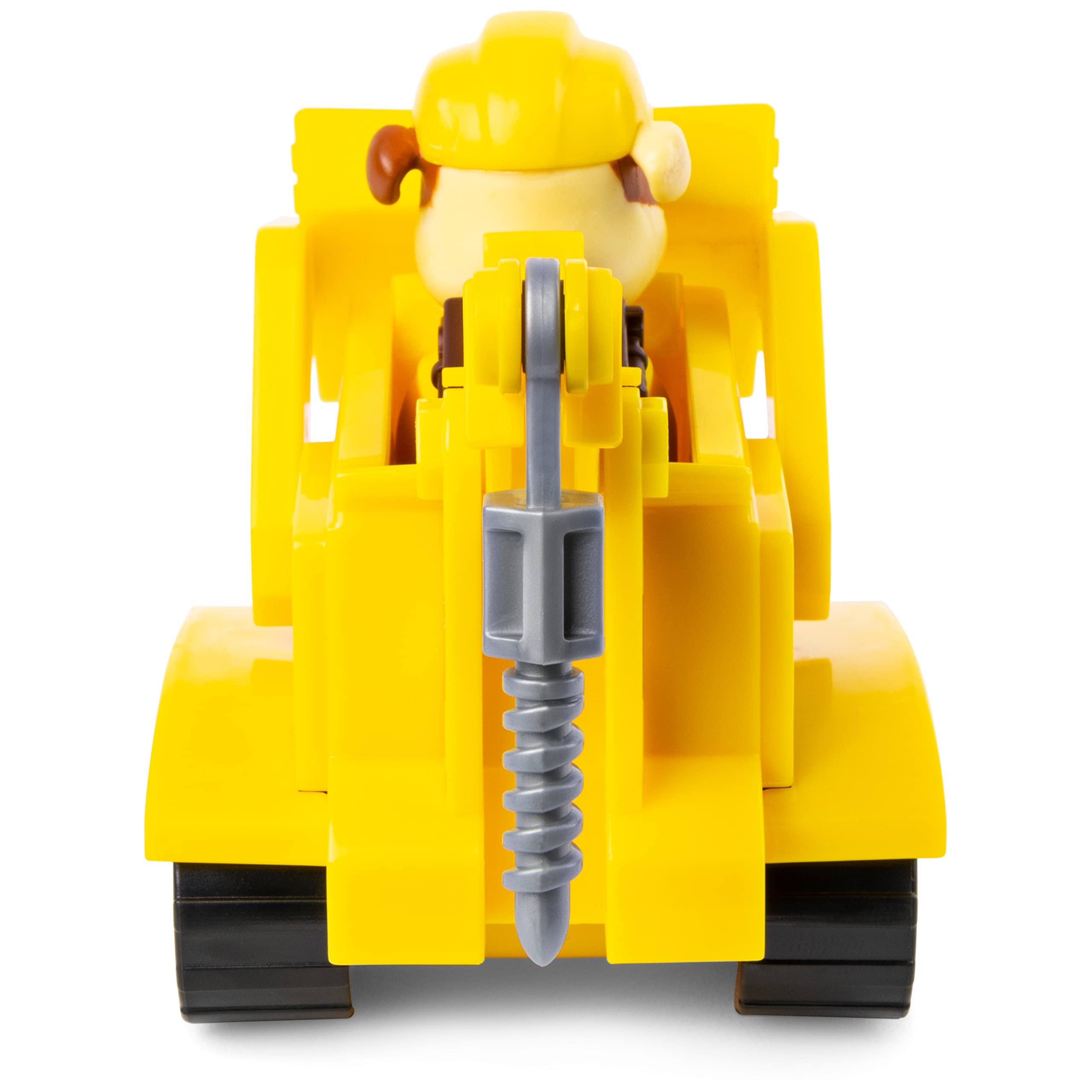 Bright yellow construction vehicle toy with worker figurine, designed for imaginative play and fun.