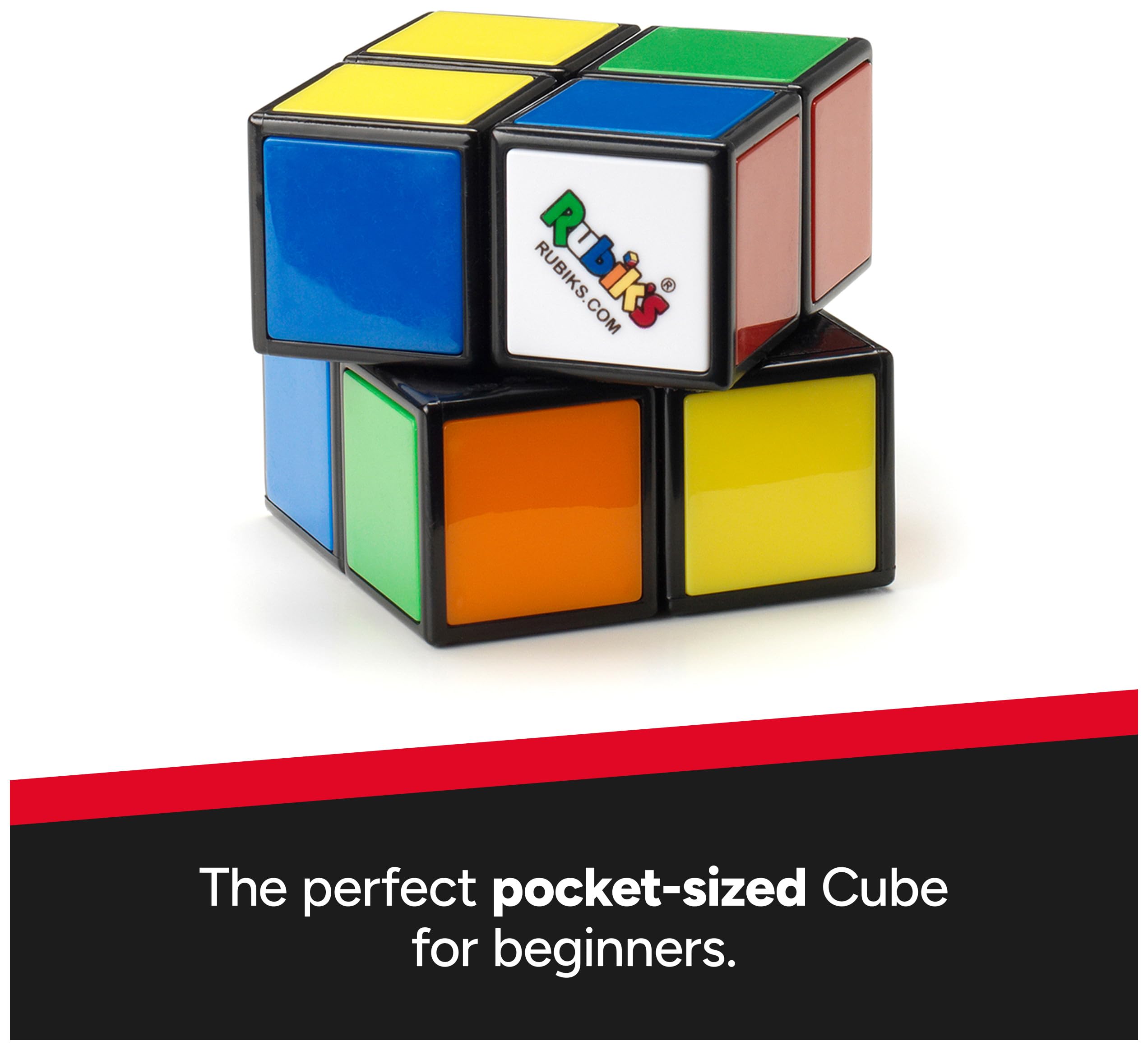 Colorful pocket-sized Rubiks Cube designed for beginners, perfect for fun and easy puzzle-solving.