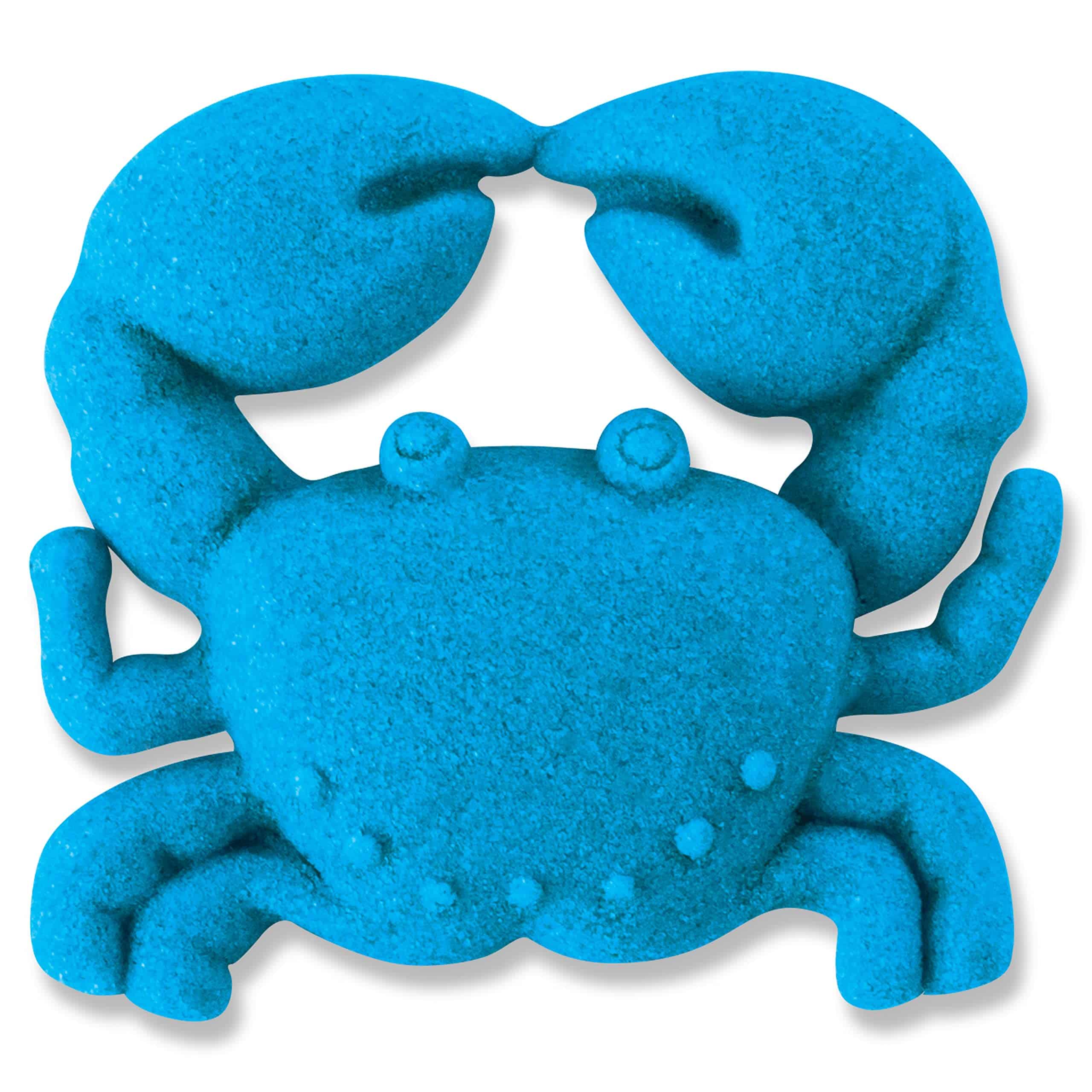 Vibrant blue cartoon crab with playful features, perfect for childrens content and decor.