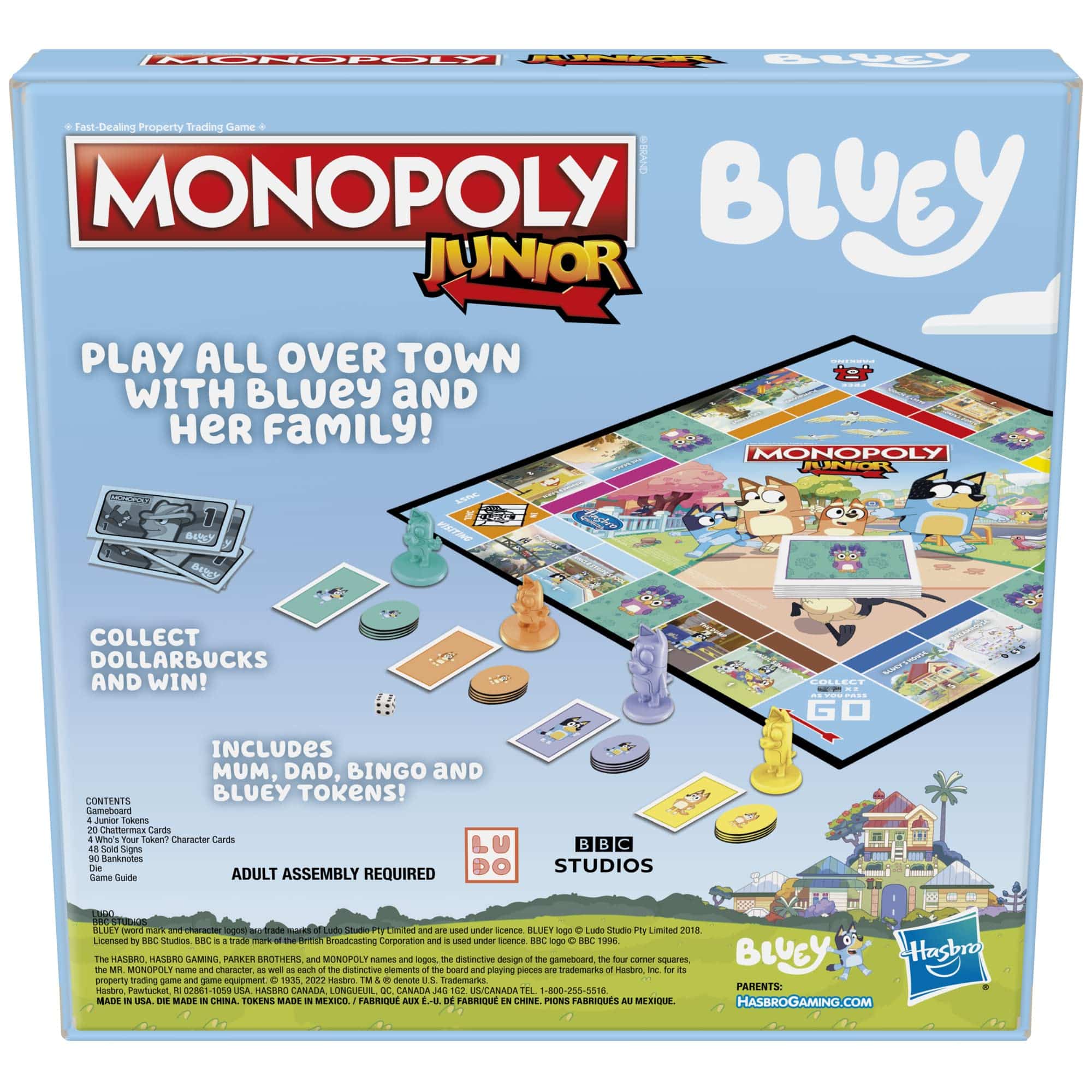 Bluey Monopoly Junior Board Game: Fun family gameplay with vibrant characters and whimsical locations.
