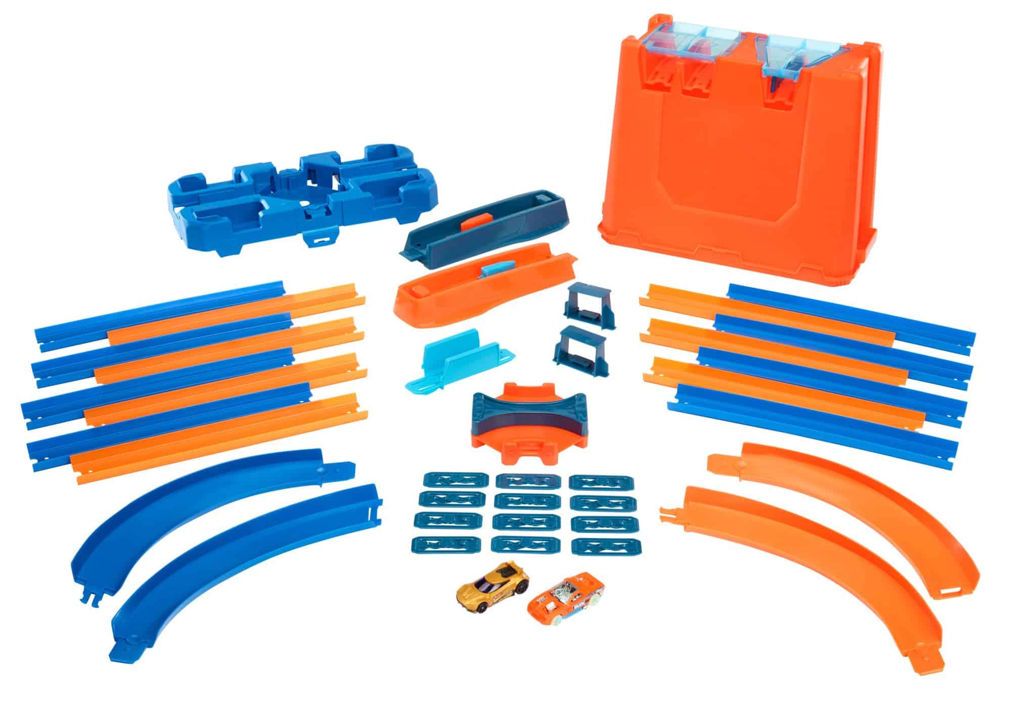 Vibrant racing toy track set with cars for creative play and exciting adventures.