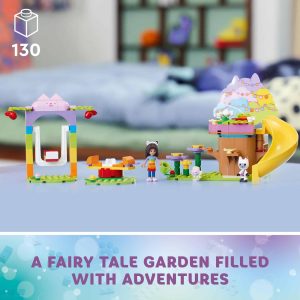 Whimsical Fairy Tale Garden Playset with slides, swings, and colorful characters for imaginative play.