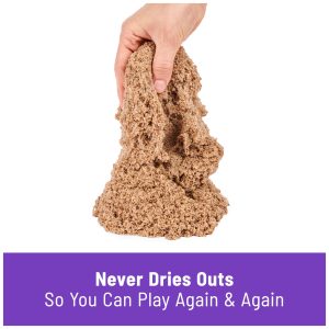 Endless play with moldable kinetic sand that never dries out. Perfect for creative fun!